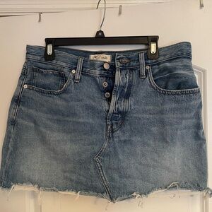 Madewell Denim Mini Skirt, 29, medium wash